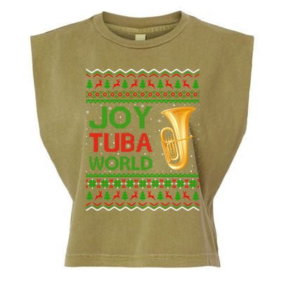 Joy Tuba World Music Lover Xmas Gift Ugly Tuba Christmas Gift Garment-Dyed Women's Muscle Tee