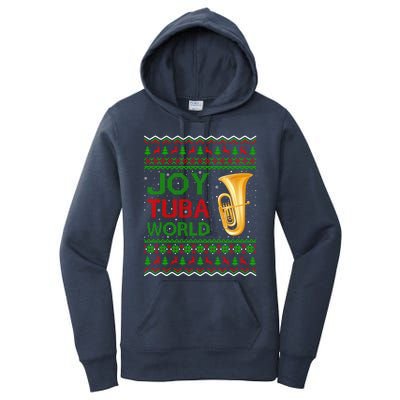 Joy Tuba World Music Lover Xmas Gift Ugly Tuba Christmas Gift Women's Pullover Hoodie