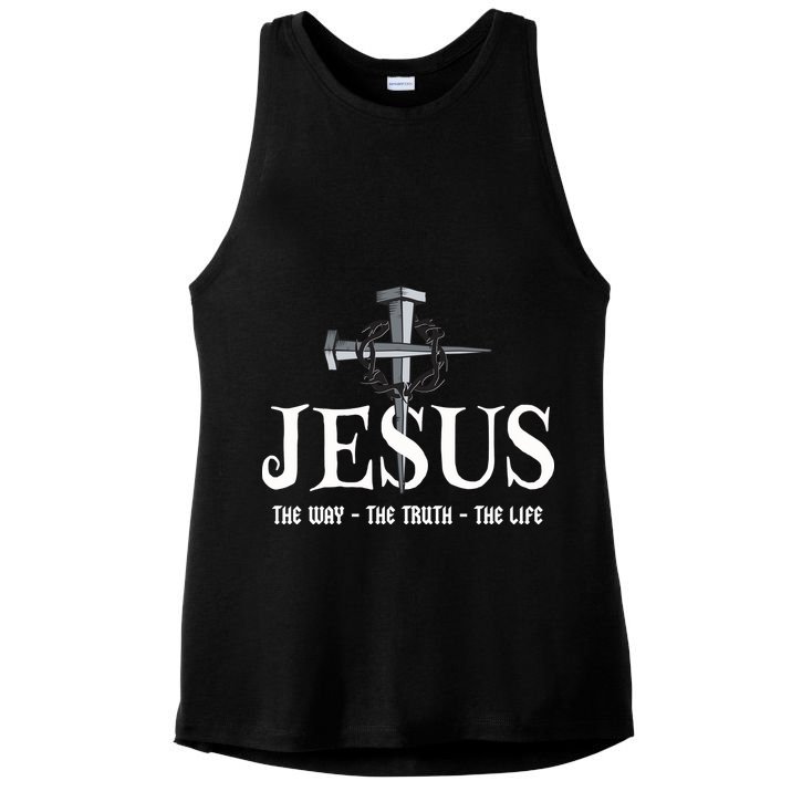 Jesus The Way The Truth The Life John 146 Christiant Ladies PosiCharge Tri-Blend Wicking Tank