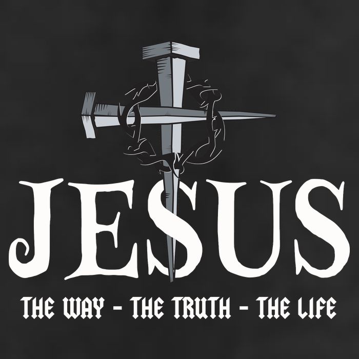 Jesus The Way The Truth The Life John 146 Christiant 7 Panel Mesh Trucker Snapback Hat