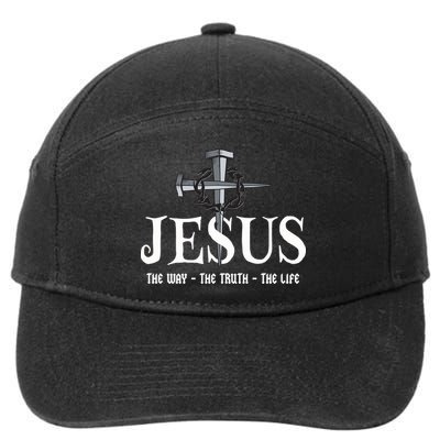 Jesus The Way The Truth The Life John 146 Christiant 7-Panel Snapback Hat