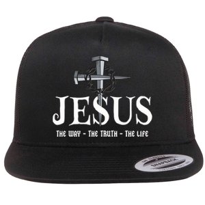 Jesus The Way The Truth The Life John 146 Christiant Flat Bill Trucker Hat