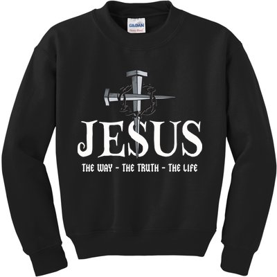 Jesus The Way The Truth The Life John 146 Christiant Kids Sweatshirt