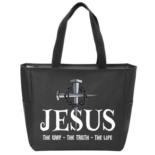 Jesus The Way The Truth The Life John 146 Christiant Zip Tote Bag