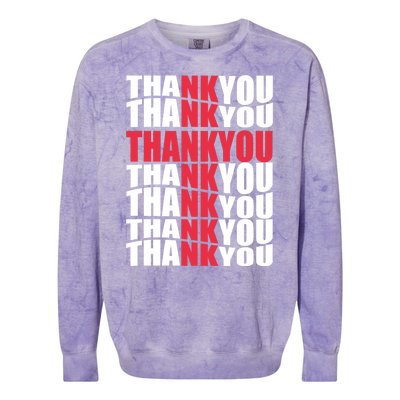 Jesus Thank You Cross Lord Savior Christian Love Religious Colorblast Crewneck Sweatshirt