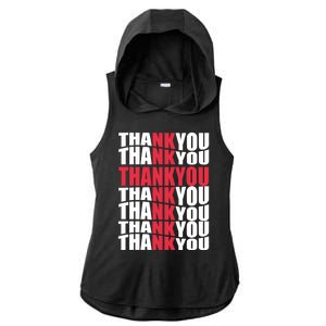 Jesus Thank You Cross Lord Savior Christian Love Religious Ladies PosiCharge Tri-Blend Wicking Draft Hoodie Tank