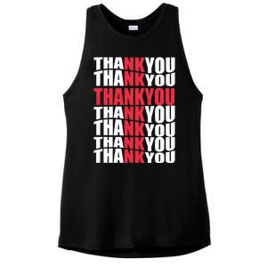 Jesus Thank You Cross Lord Savior Christian Love Religious Ladies PosiCharge Tri-Blend Wicking Tank