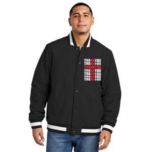 Jesus Thank You Cross Lord Savior Christian Love Religious Insulated Varsity Jacket