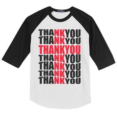 Jesus Thank You Cross Lord Savior Christian Love Religious Kids Colorblock Raglan Jersey