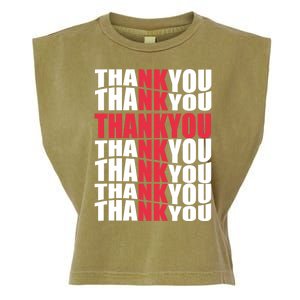 Jesus Thank You Cross Lord Savior Christian Love Religious Garment-Dyed Women's Muscle Tee