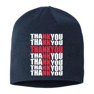 Jesus Thank You Cross Lord Savior Christian Love Religious Sustainable Beanie