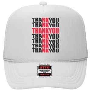 Jesus Thank You Cross Lord Savior Christian Love Religious High Crown Mesh Back Trucker Hat