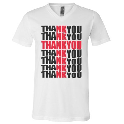 Jesus Thank You Cross Lord Savior Christian Love Religious V-Neck T-Shirt