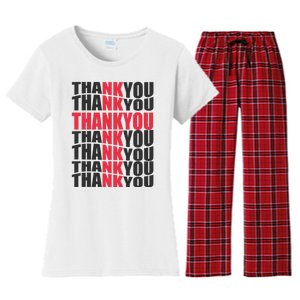 Jesus Thank You Cross Lord Savior Christian Love Religious Women's Flannel Pajama Set