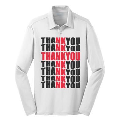 Jesus Thank You Cross Lord Savior Christian Love Religious Silk Touch Performance Long Sleeve Polo