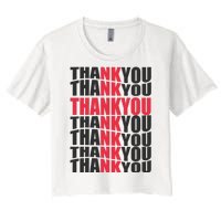 Jesus Thank You Cross Lord Savior Christian Love Religious Women's Crop Top Tee