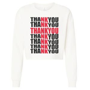 Jesus Thank You Cross Lord Savior Christian Love Religious Cropped Pullover Crew