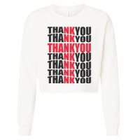 Jesus Thank You Cross Lord Savior Christian Love Religious Cropped Pullover Crew