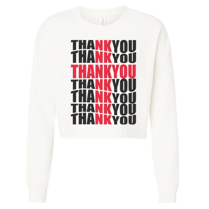 Jesus Thank You Cross Lord Savior Christian Love Religious Cropped Pullover Crew