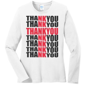 Jesus Thank You Cross Lord Savior Christian Love Religious Ladies Long Sleeve Shirt