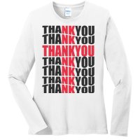 Jesus Thank You Cross Lord Savior Christian Love Religious Ladies Long Sleeve Shirt