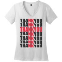 Jesus Thank You Cross Lord Savior Christian Love Religious Women's V-Neck T-Shirt