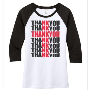 Jesus Thank You Cross Lord Savior Christian Love Religious Women's Tri-Blend 3/4-Sleeve Raglan Shirt