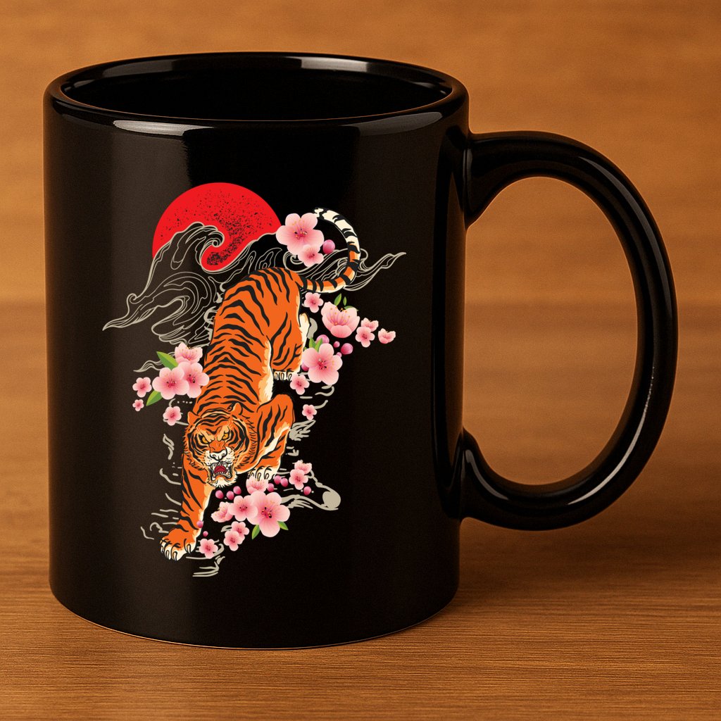 Japanese Tiger Zoologist Wild Animal Zoo Lover Safari 11oz C Handle Ceramic Mug