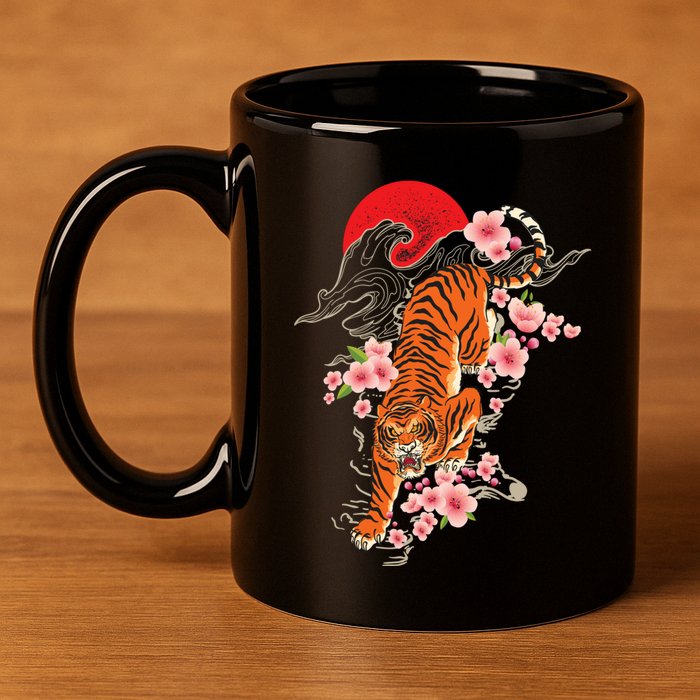 Japanese Tiger Zoologist Wild Animal Zoo Lover Safari 11oz C Handle Ceramic Mug