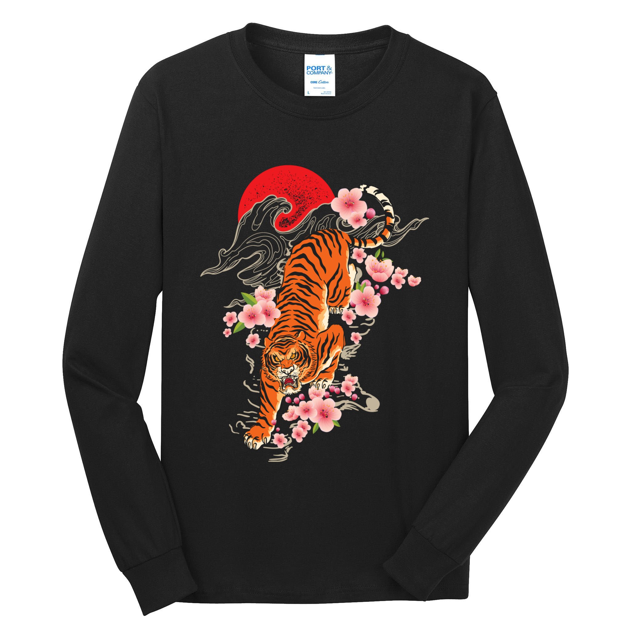 Japanese Tiger Zoologist Wild Animal Zoo Lover Safari Tall Long Sleeve T-Shirt