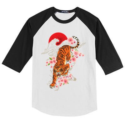 Japanese Tiger Zoologist Wild Animal Zoo Lover Safari Kids Colorblock Raglan Jersey
