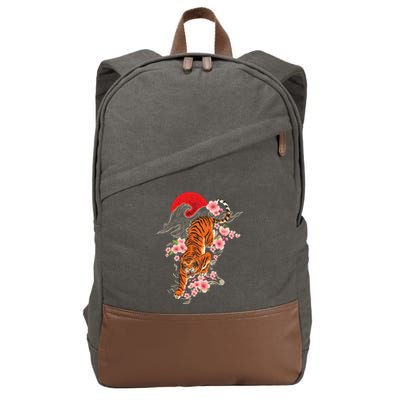 Japanese Tiger Zoologist Wild Animal Zoo Lover Safari Cotton Canvas Backpack
