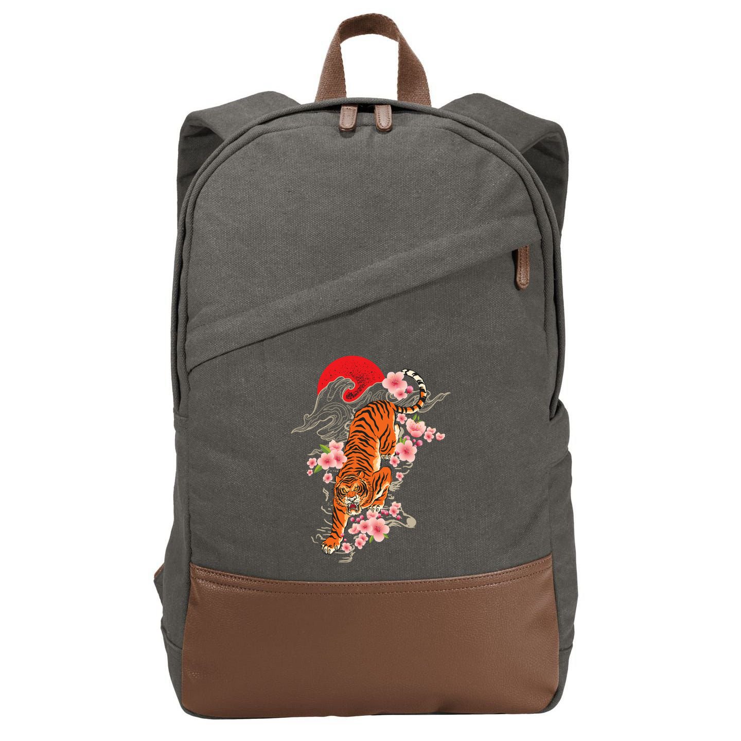 Japanese Tiger Zoologist Wild Animal Zoo Lover Safari Cotton Canvas Backpack