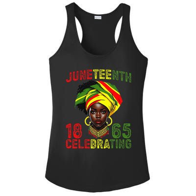 Juneteenth USA African American Melanin Black History Month Ladies PosiCharge Competitor Racerback Tank