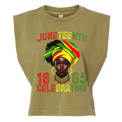 Juneteenth USA African American Melanin Black History Month Garment-Dyed Women's Muscle Tee