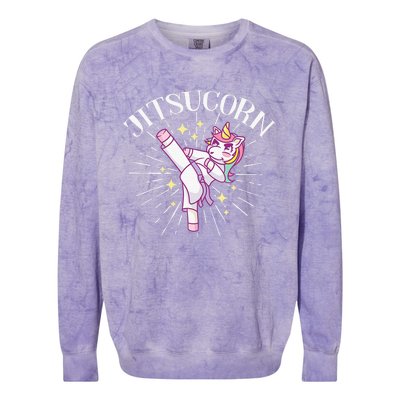 Jitsucorn Unicorn Brazilian Jiu Jitsu BJJ Colorblast Crewneck Sweatshirt