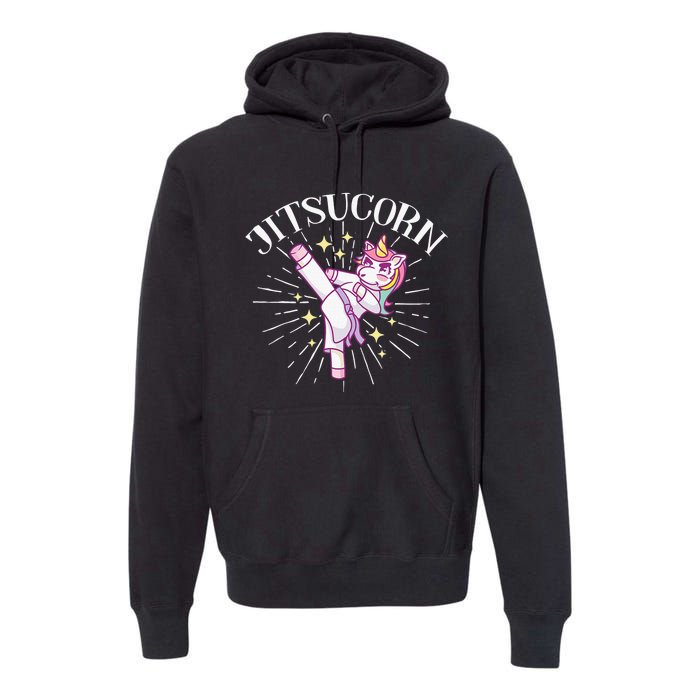 Jitsucorn Unicorn Brazilian Jiu Jitsu BJJ Premium Hoodie