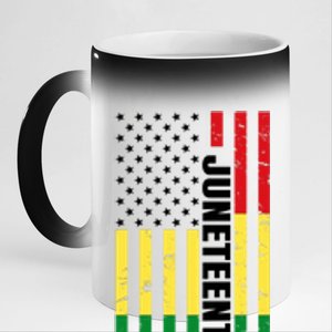 Juneteenth USA Black History Month Flag 11oz Black Color Changing Mug