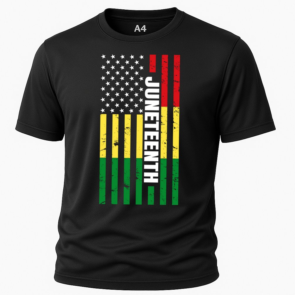 Juneteenth USA Black History Month Flag Cooling Performance Crew T-Shirt