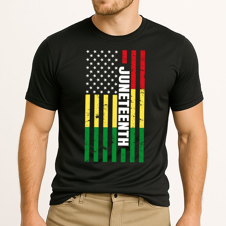 Juneteenth USA Black History Month Flag Cooling Performance Crew T-Shirt