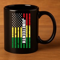 Juneteenth USA Black History Month Flag 11oz C Handle Ceramic Mug