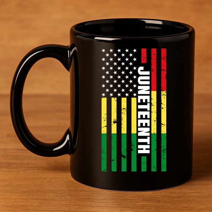 Juneteenth USA Black History Month Flag 11oz C Handle Ceramic Mug