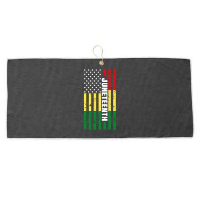 Juneteenth USA Black History Month Flag Large Microfiber Waffle Golf Towel