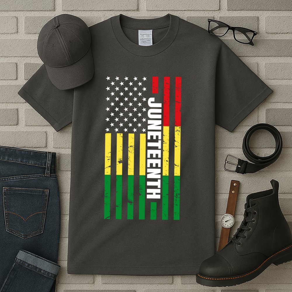 Juneteenth USA Black History Month Flag Tall T-Shirt