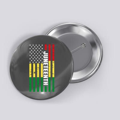 Juneteenth USA Black History Month Flag Button