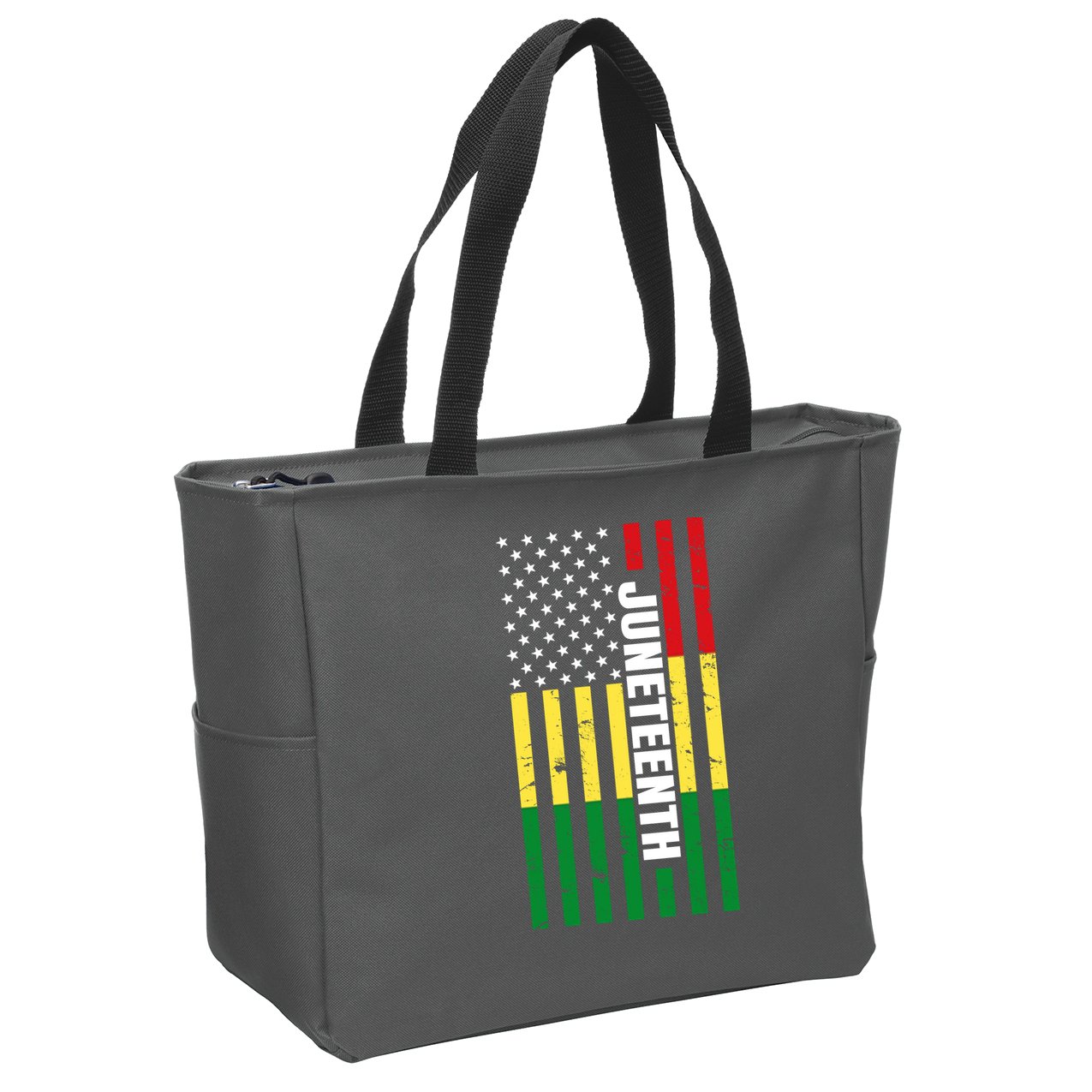 Juneteenth USA Black History Month Flag Zip Tote Bag
