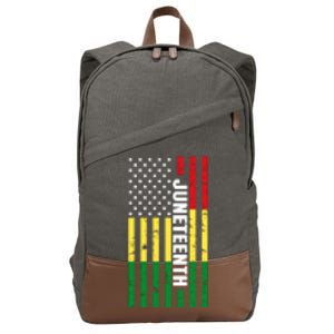 Juneteenth USA Black History Month Flag Cotton Canvas Backpack