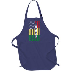 Juneteenth USA Black History Month Flag Full-Length Apron With Pockets