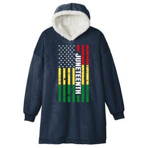 Juneteenth USA Black History Month Flag Hooded Wearable Blanket