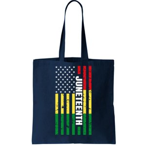 Juneteenth USA Black History Month Flag Tote Bag